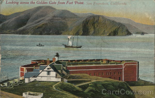 Looking across the Golden Gate from Fort Point San Francisco California