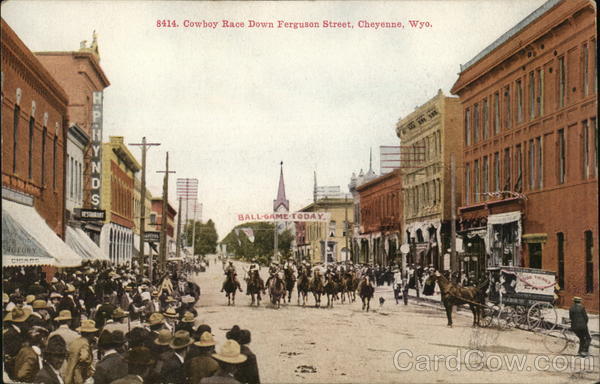 Cowboy Race Down Ferguson Street Cheyenne Wyoming