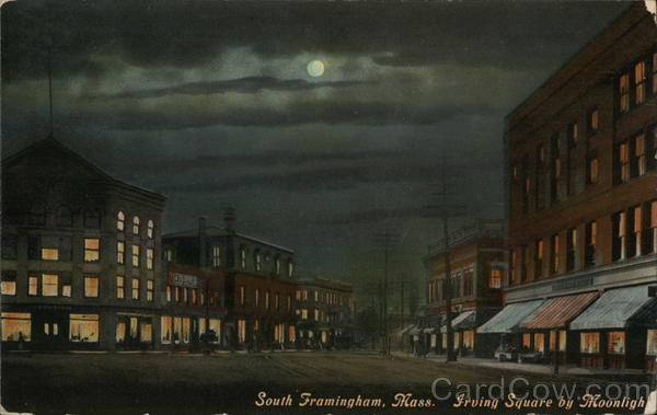 Irving Square by Moonlight Framingham Massachusetts