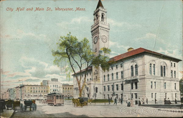 City Hall and Main Street Worcester Massachusetts