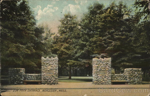 Elm Park Entrance Worcester Massachusetts
