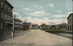 View of Main Street and Common Whitefield, NH Postcard Postcard Postcard