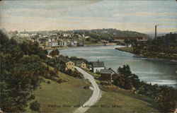 View of Nashua River and Lancaster Mills Postcard