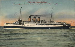 C.P.R. S.S. "Princess Kathleen" Steamers Postcard Postcard Postcard