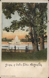 Glimpse of Electric Fountain, Willow Grove Park Postcard