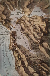 Map of San Francisco Bay Area California Maps Postcard Postcard Postcard