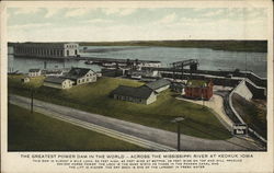 Power Dam on Mississippi River Postcard