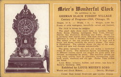 Meier's Wonderful Clock, German Black Forest Village Postcard