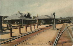 Railroad Station Framingham, MA Postcard Postcard Postcard