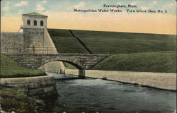 Metropolitan Water Works below Dam No.3 Framingham, MA Postcard Postcard Postcard