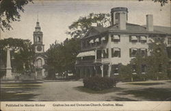 Grafton Inn and Unitarian Church Massachusetts Postcard Postcard Postcard