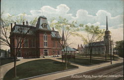 Town Hall and Unitarian Church Postcard