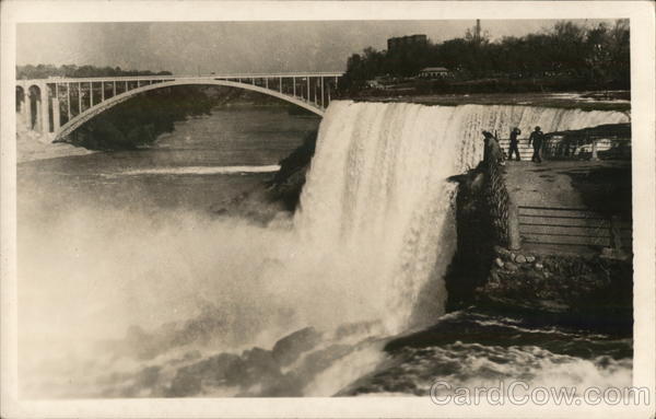 Rainbow Bridge and falls Niagara Falls New York