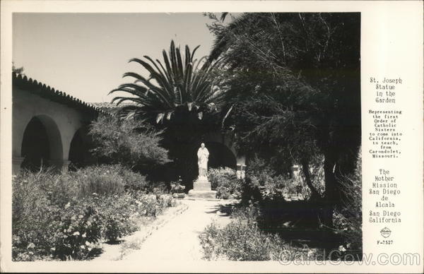 St. Joseph Statue in the Garden, The Mother Mission San Diego de Alcala California