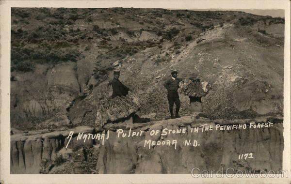 A Natural Pulpit of Stone in the Petrified Forest Medora North Dakota