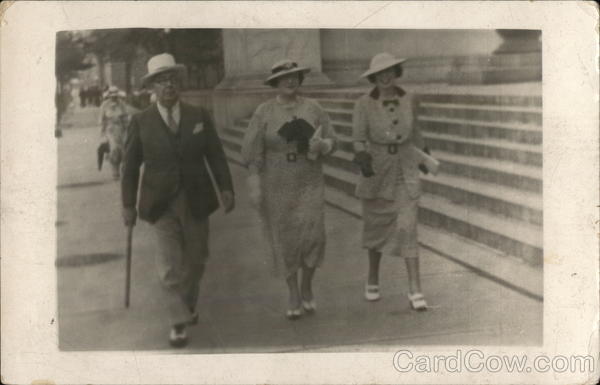 Mr. & Mrs. Nelson & Gladys on Central Park West in Front of Museum of Natural History New York