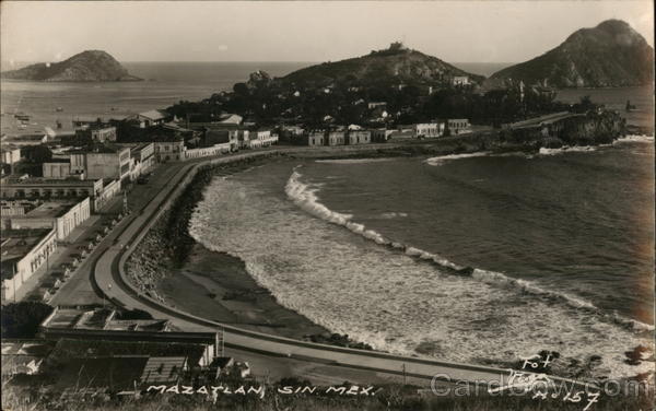 Aerial View of Shore Mazatlan Sinaloa Mexico