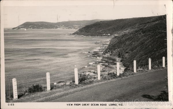 View from Great Ocean Road Lorne Victoria Australia