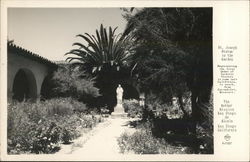 St. Joseph Statue in the Garden, The Mother Mission San Diego de Alcala California Postcard Postcard Postcard