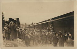 Travelers Boarding the Chicago/Milwaukee Railroad Train Postcard