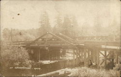 Bridge At Woodenville - Wash. Postcard