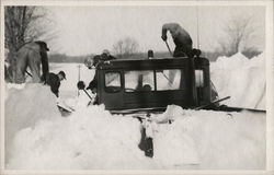 Truck Stuck in Snow, Winter 1958-1959 Postcard
