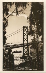 U. S. Fleet Through San Francisco-Oakland Bridge Postcard