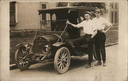 Two Men Posing Beside Studebaker Delivery Truck Cars Postcard Postcard Postcard