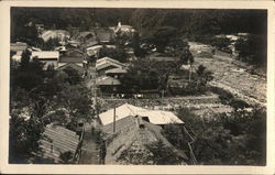 Overview of Town on River Japan Postcard Postcard Postcard