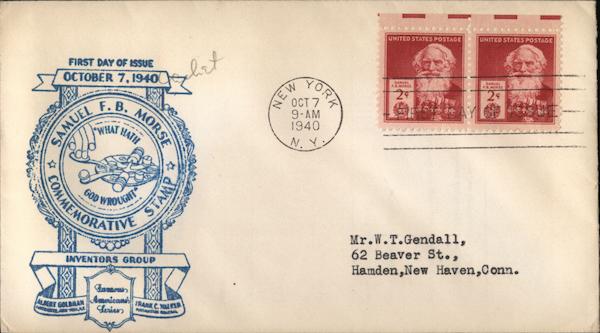 Samuel F. B. Morse Commemorative Stamp First Day Covers