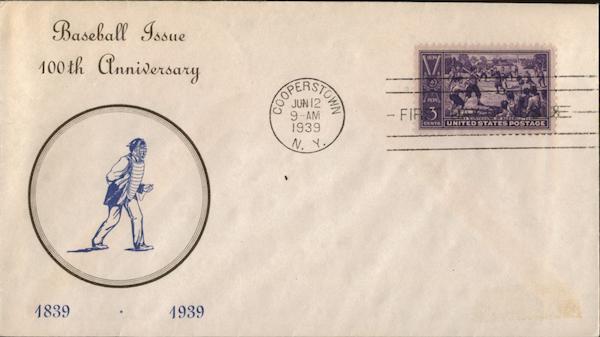 Baseball Issue 100th Anniversary 1839-1939 First Day Covers