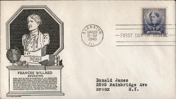 Frances Willard, Educator, Marble Bust by Anne Whitney, Sculptor