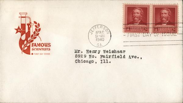 Famous Scientists - Crawford W. Long First Day Covers