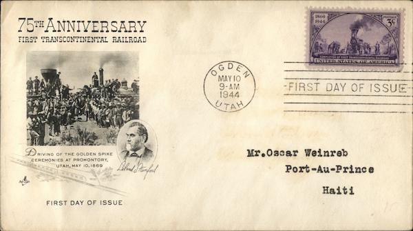 75th Anniversary First Transcontinental Railroad First Day Covers