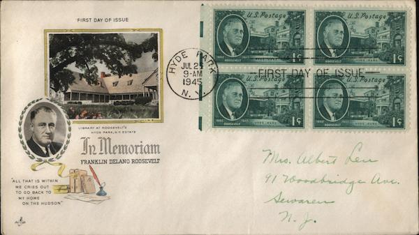 In Memoriam Franklin Delano Roosevelt First Day Covers