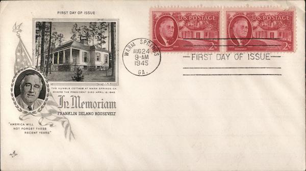 In Memorium Franklin Delano Roosevelt First Day Covers