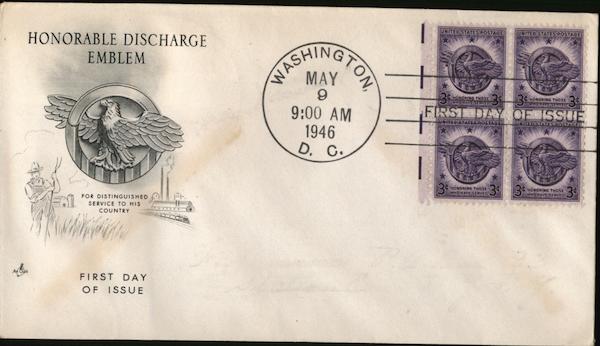 Honorable Discharge Emblem First Day Covers