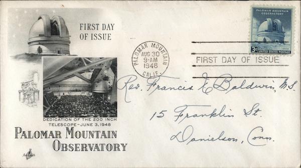 Palomar Mountain Observatory First Day Covers