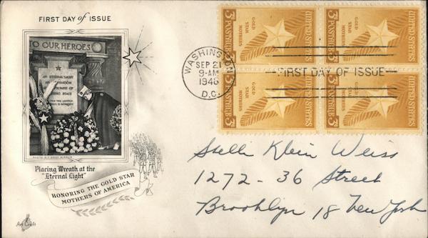 Honoring the Gold Star Mothers of America First Day Covers