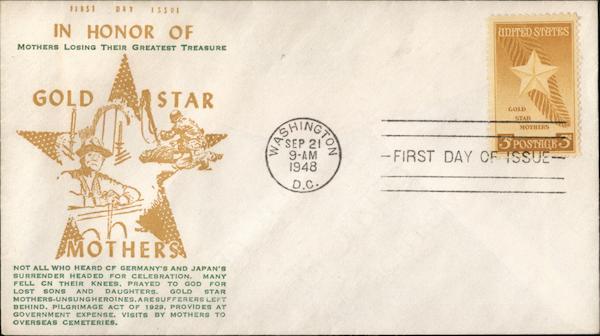 Gold Star Mothers First Day Covers