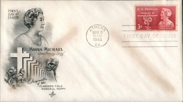 Moina Michael The Poppy Lady First Day Covers