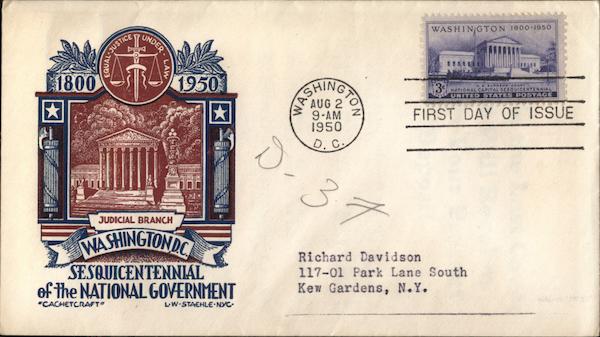 Judicial Branch, Washington, D.C. First Day Covers