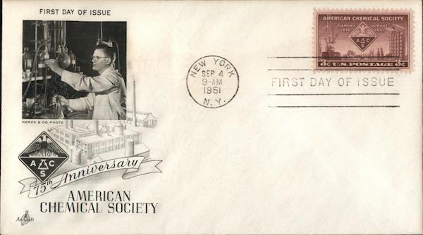 75th. Anniversary American Chemical Society. First Day Covers