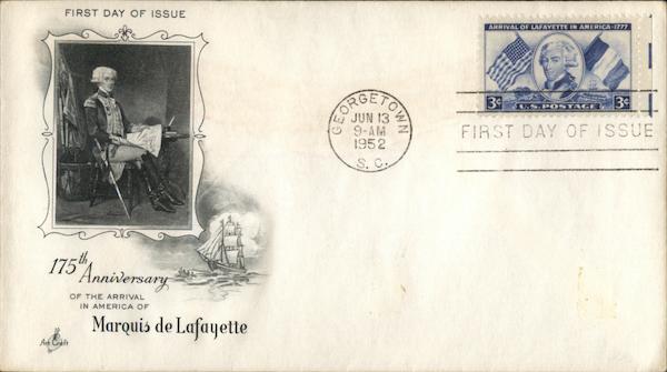 Arrival in America of Marquis de Lafayette First Day Covers
