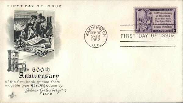 500th Anniversary of the Gutenberg Bible First Day Covers