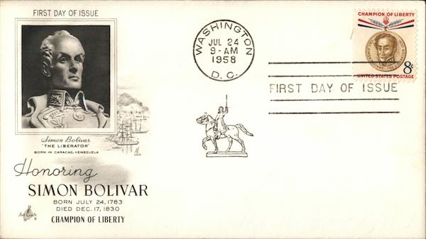 Honoring Simon Bolivar First Day Covers