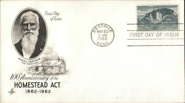 100th Anniversary of the Homestead Act 1862-1962 First Day Covers