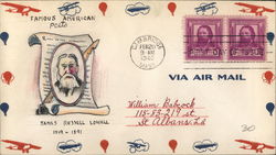 Famous American Poets - James Russell Lowell 1819 - 1891 First Day Cover