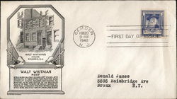 Walt Whitman Poet First Day Cover