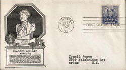 Frances Willard, Educator, Marble Bust by Anne Whitney, Sculptor First Day Cover